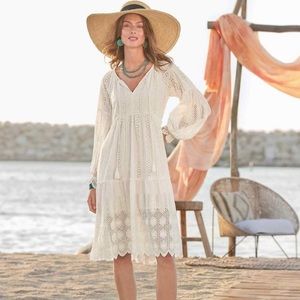 Tolani boho white eyelet dress